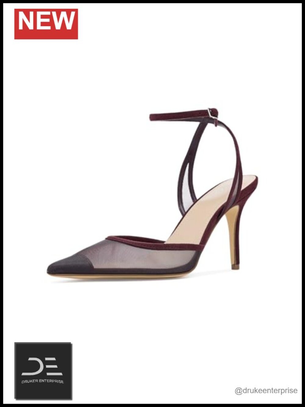 Women's Stiletto Heel Pumps Mesh Pointed Toe Buckle Low Top Evening Shoes